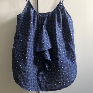 Blue flower Silk camisole tank